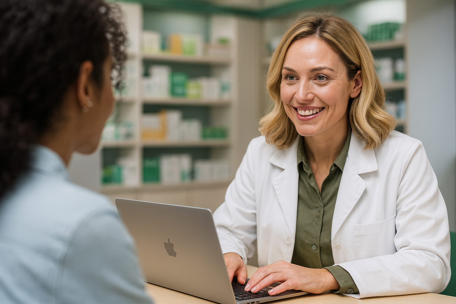 Pharmacist giving advice